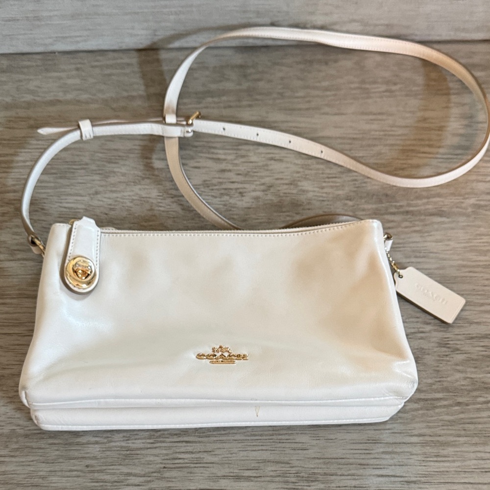 Coach Cream Leather Crossbody Bag
